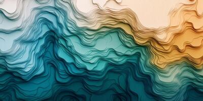 Abstract Topographic Map Ocean Land Mountain Gradient Colors photo