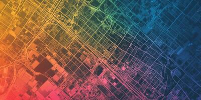 Colorful Aerial City Map Urban Planning Infrastructure Transportation Network photo