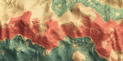 Abstract Topographic Mountain Range Texture Colorful 3D Relief Map photo