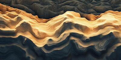 Abstract Topographic Mountain Range Layered Wooden Texture 3D Render photo