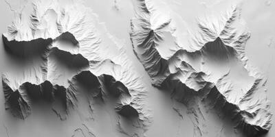Monochrome Mountain Range Relief Map Topographic Texture Elevation Lines High Contrast photo