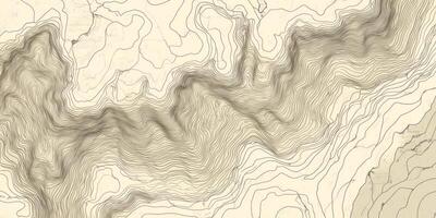 Hand drawn Topographic Map Terrain Contour Lines Vintage Sepia Style Nature Background Geology photo