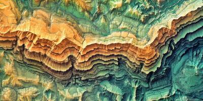 Layered Canyon Terrain Aerial Digital Map Earth Texture photo