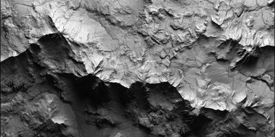 Monochrome Mountain Range Terrain Map High Contrast Elevation Lines photo