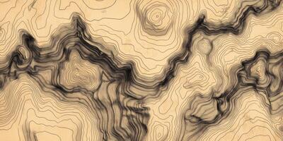 Vintage Sepia Topographic Map Terrain Contour Lines Hand Drawn Illustration Background photo