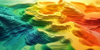 Vibrant 3D Topographic Map Colorful Mountain Range Texture photo