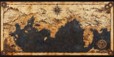 Antique World Map Vintage Travel Exploration Geography Chart photo