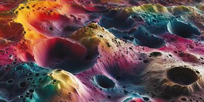 Vibrant Alien Planet Surface 3D Rendered Topography photo