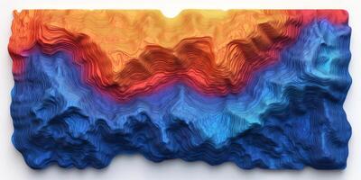 Abstract 3D Topographic Heatmap Colorful Elevation Gradient Art photo