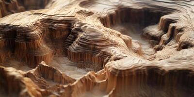 Layered Wooden Topographic Map 3D Relief Model Craftsmanship Nature Art photo