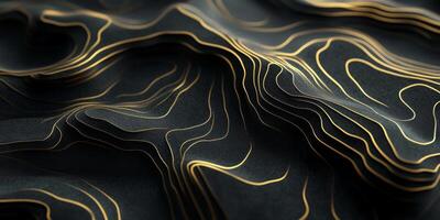 Abstract Luxury Black Gold Topographic Map Background photo