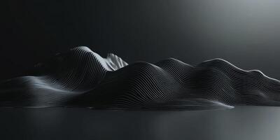 Abstract Dark Grey 3D Mountain Range Modern Minimalist Background Design photo