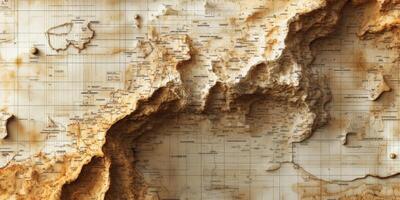 3D Topographic Map Aged Terrain Elevation Relief Texture photo