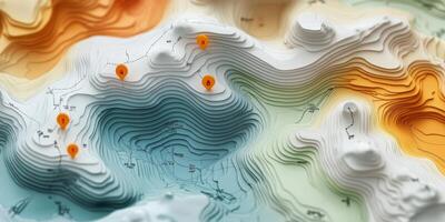 3D Topographic Map Elevation Relief Landscape Design Geography photo