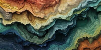 Abstract Topographic Map Colorful Terrain Layers Artistic Elevation Relief photo