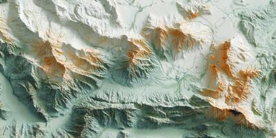Aerial View of Mountain Range Topographic Map Elevation Contours Earth Terrain 3D Relief Map photo