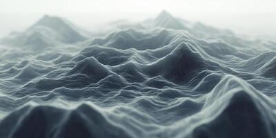 Abstract 3D Topographic Landscape Grey Hills Terrain Contours photo