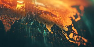 Global Network Digital World Map Data Visualization Connectivity Technology photo