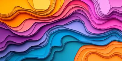 Abstract Colorful Layered Papercut Topography Design photo