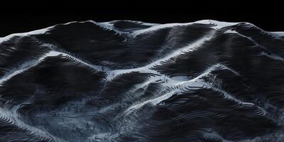 Modern Minimalist 3D Elevation Map Dark Contour Lines Topographic Terrain photo