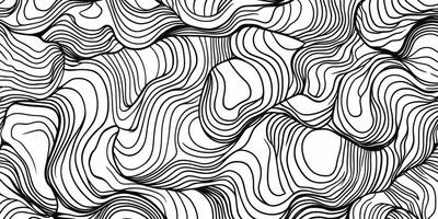 Abstract Black and White Swirl Line Pattern Seamless Design for Fabric Wallpaper photo