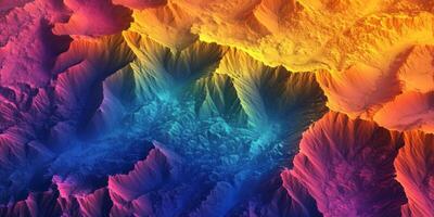 Colorful Abstract Mountain Range Gradient Elevation Map Background photo