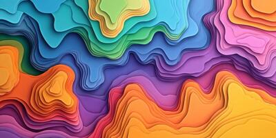 Abstract Rainbow Layered Papercut Topography Background photo