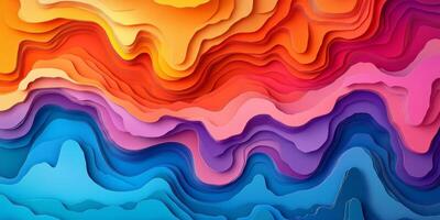 Abstract Colorful Layered Papercut Topography Background Design photo