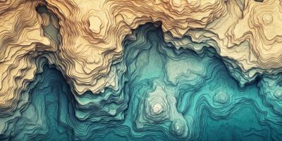 Abstract Topographic Map Art Coastal Terrain Texture Background photo