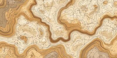 Rustic Topographic Map Hand Drawn Contour Lines Earth Tones Vintage Style Terrain photo