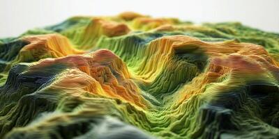 Abstract 3D Rendered Topography Colorful Elevation Map photo