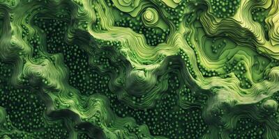 Abstract Green Topographic Map Nature Hills Landscape Ecology Environment 3D Render Aerial View photo