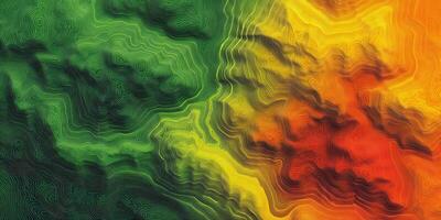 Abstract Topographic Lines Gradient Colors Green Orange Background photo