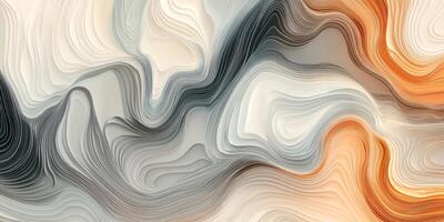 Abstract Topographic Art Wavy Lines Modern Decor Neutral Tones Artistic Background photo