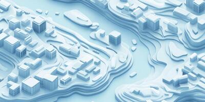 Isometric Cityscape 3D Architectural Model Urban Planning Topographic Map photo