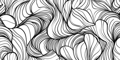 Abstract Black and White Seamless Line Art Pattern for Fabric Wallpaper Design photo