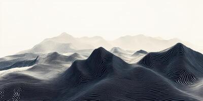 Abstract Topographic Landscape 3D Lines Hills Mountains Nature photo
