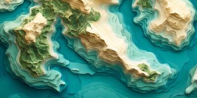 Layered Island Topography Abstract Coastal Art Ocean Land Nature photo