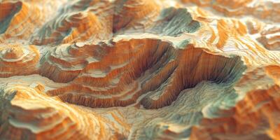 Abstract Topographic Mountain Range Texture 3D Rendered Landscape photo