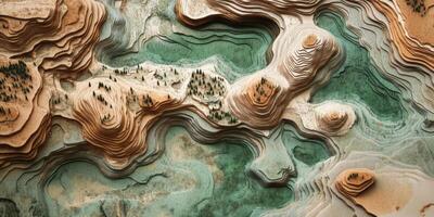 Layered Topographic Map Abstract Landscape Art Nature Design photo