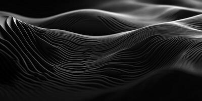 Abstract Monochromatic Topography Modern Dark Grey Waves Background photo