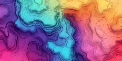 Abstract Colorful Topographic Map Background Design Gradient Hues Digital Art photo