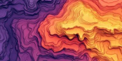 Abstract Topographic Map Warm Color Gradient Contour Lines Data Visualization photo