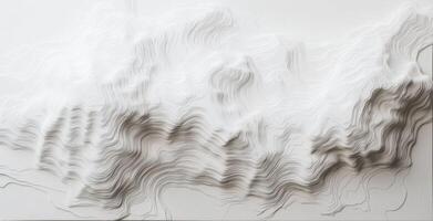 Abstract Topographic Map Modern Minimalist Line Art White Relief Texture Background photo