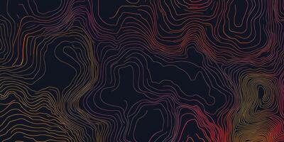 Abstract Neon Topographic Lines Minimalist Dark Background Texture photo