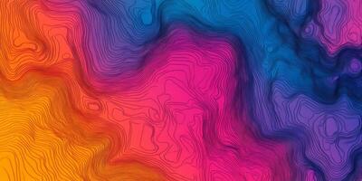Abstract Topographic Map Colorful Gradient Artistic Lines Minimalist Design Background Texture photo