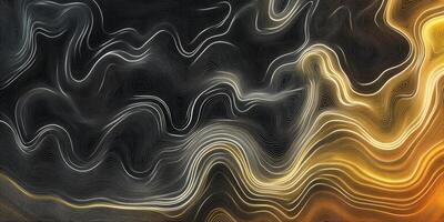 Abstract Gold Grey Topographic Lines Swirls Dark Background Texture photo
