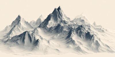 Majestic Mountain Range Panoramic Aerial View High Resolution Elevation Map photo