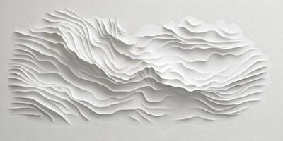 Abstract White Topographic Map Modern Minimalist 3D Texture Design Background photo