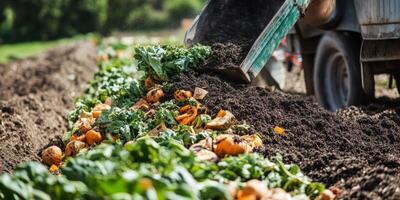 Organic Farming Practice with Composting Vegetables and Fresh Produce in a Sustainable Garden Soil Environment photo